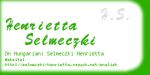 henrietta selmeczki business card